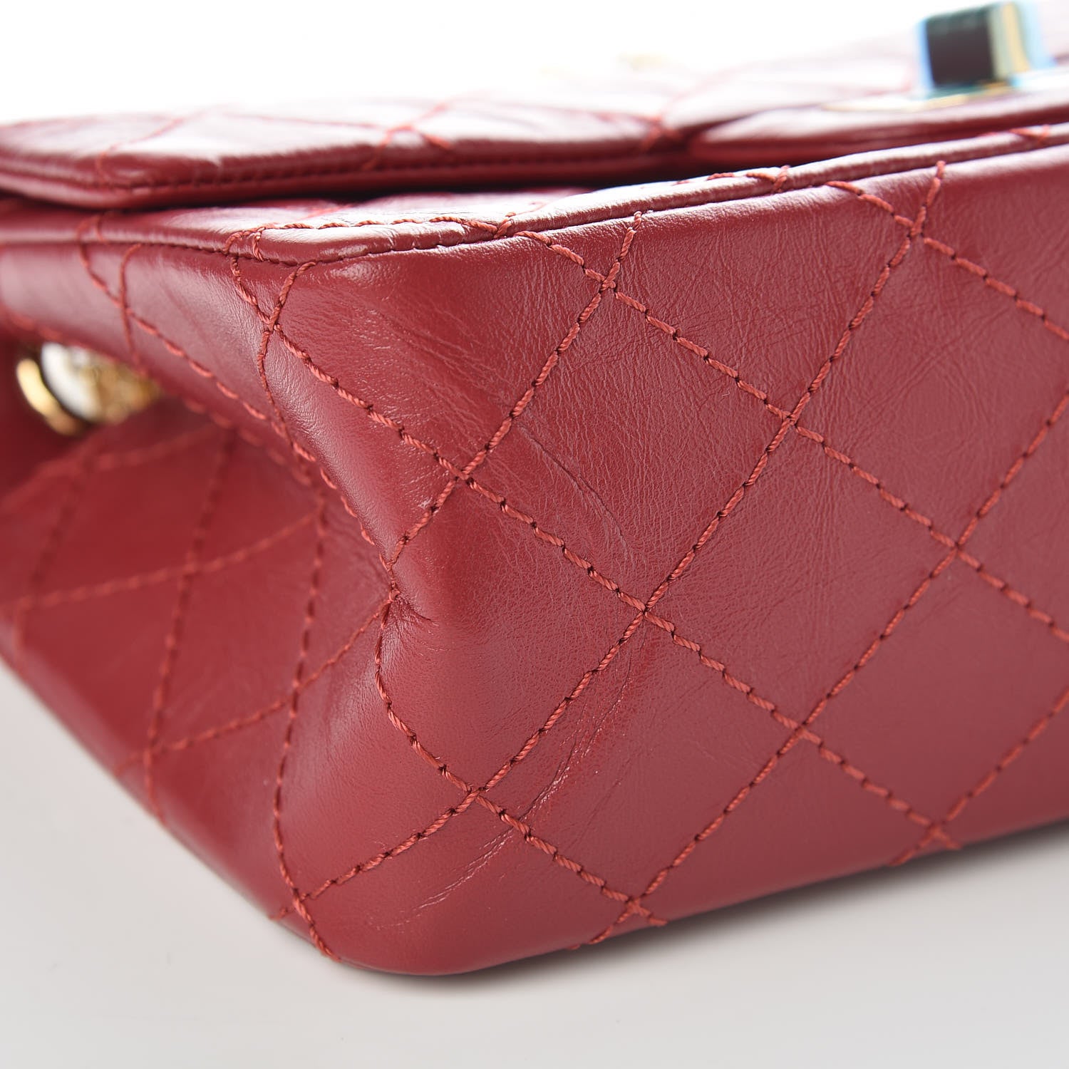Chanel Aged Calfskin Quilted 2.55 Reissue Mini Flap Red 5 of 10
