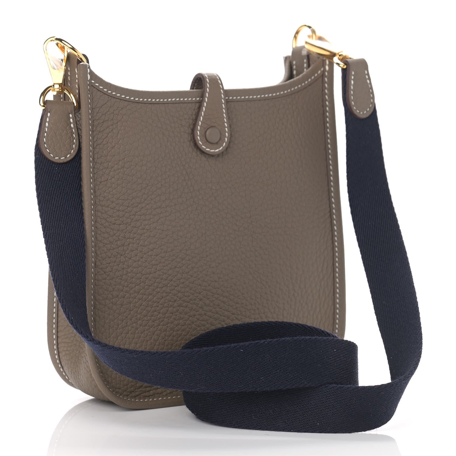 Hermes Taurillon Clemence Amazone Evelyne TPM Etoupe Bleu Indigo 3 of 11