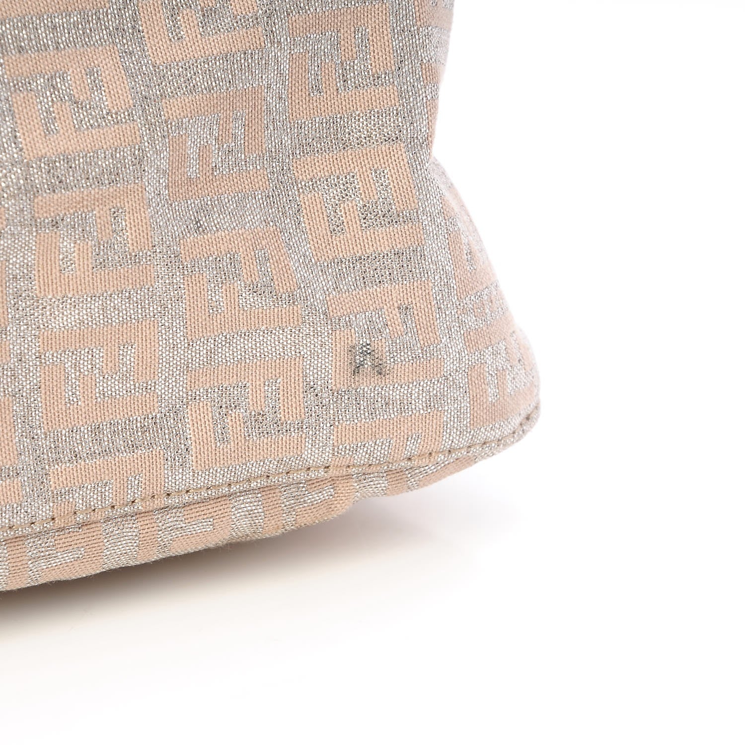 Fendi Metallic Jacquard Zucchino Suede Mini Mama Baguette Cipria Argento Grigio 8 of 8