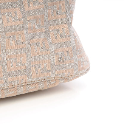 Fendi Metallic Jacquard Zucchino Suede Mini Mama Baguette Cipria Argento Grigio 8 of 8