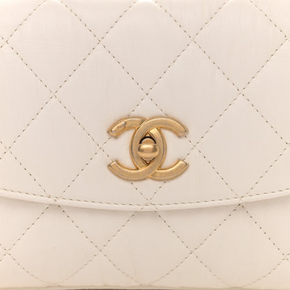 Chanel Crumpled Lambskin Quilted Mini CC Links Top Handle Flap White 8 of 9