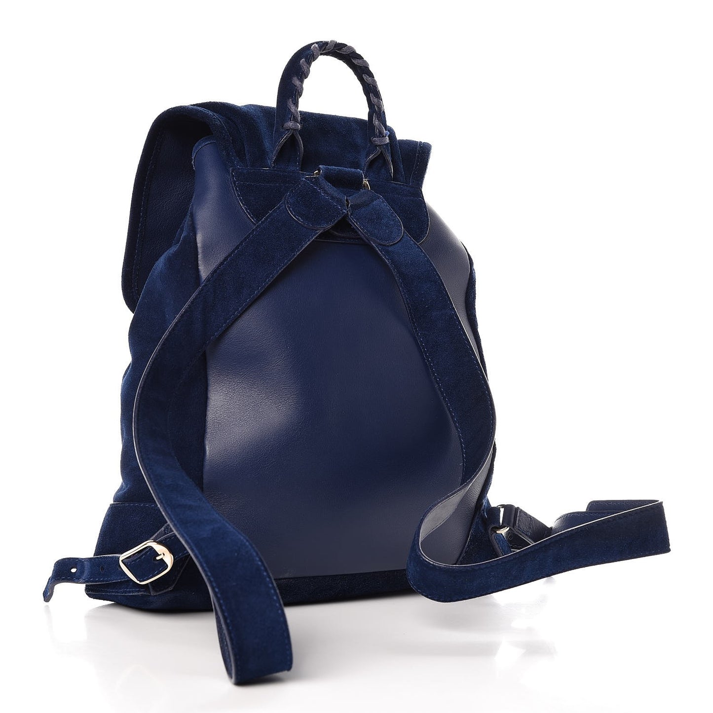 Baby Daim Suede Classic Hardware Traveler Backpack Bleu Pacifique