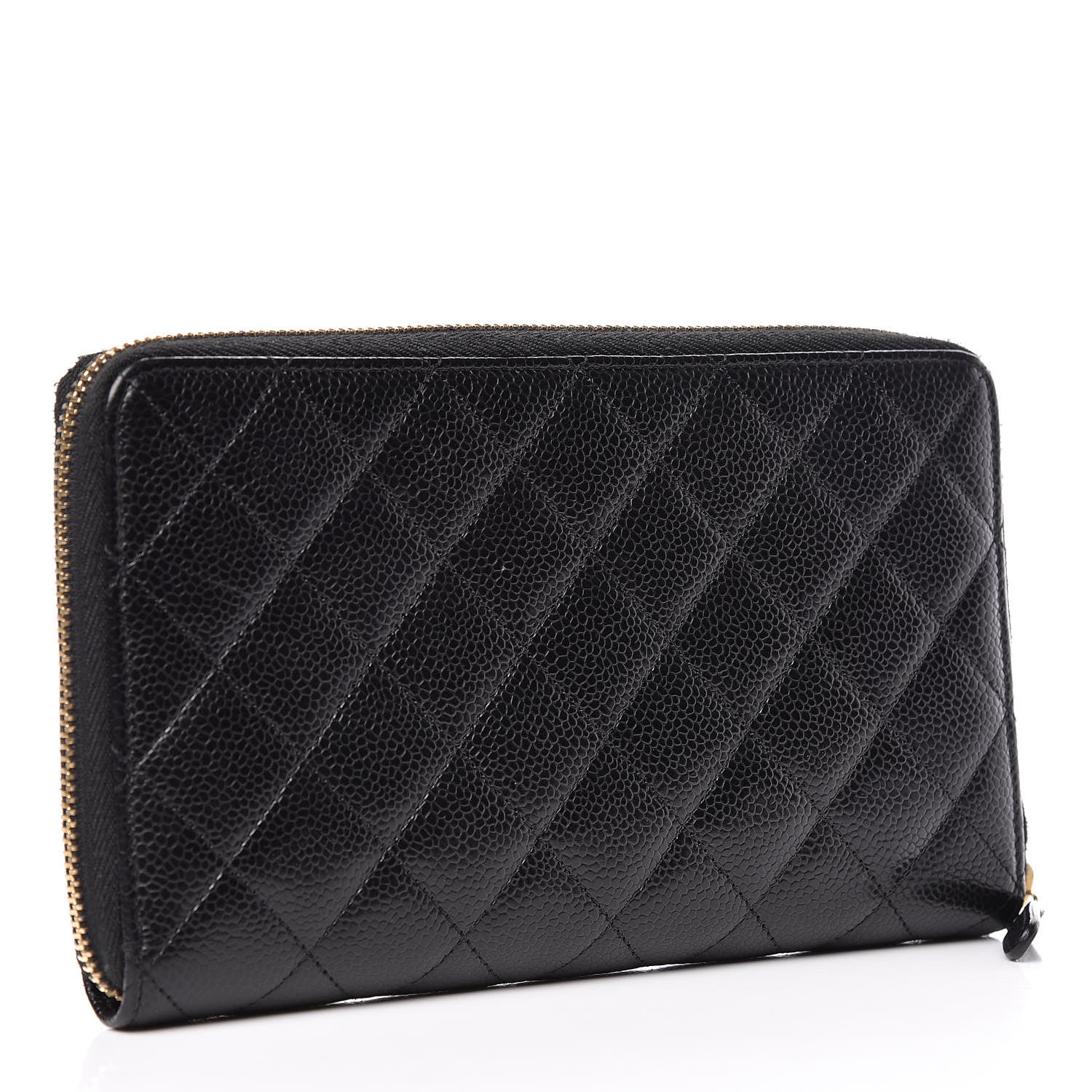 Chanel Caviar Quilted Large Zip Around Organizer Wallet Black 3 of 17
