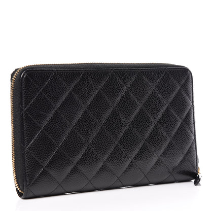Chanel Caviar Quilted Large Zip Around Organizer Wallet Black 3 of 17