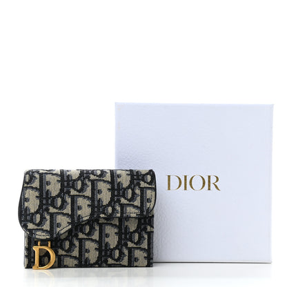 Christian Dior Oblique Saddle Card Holder Blue 8 of 8