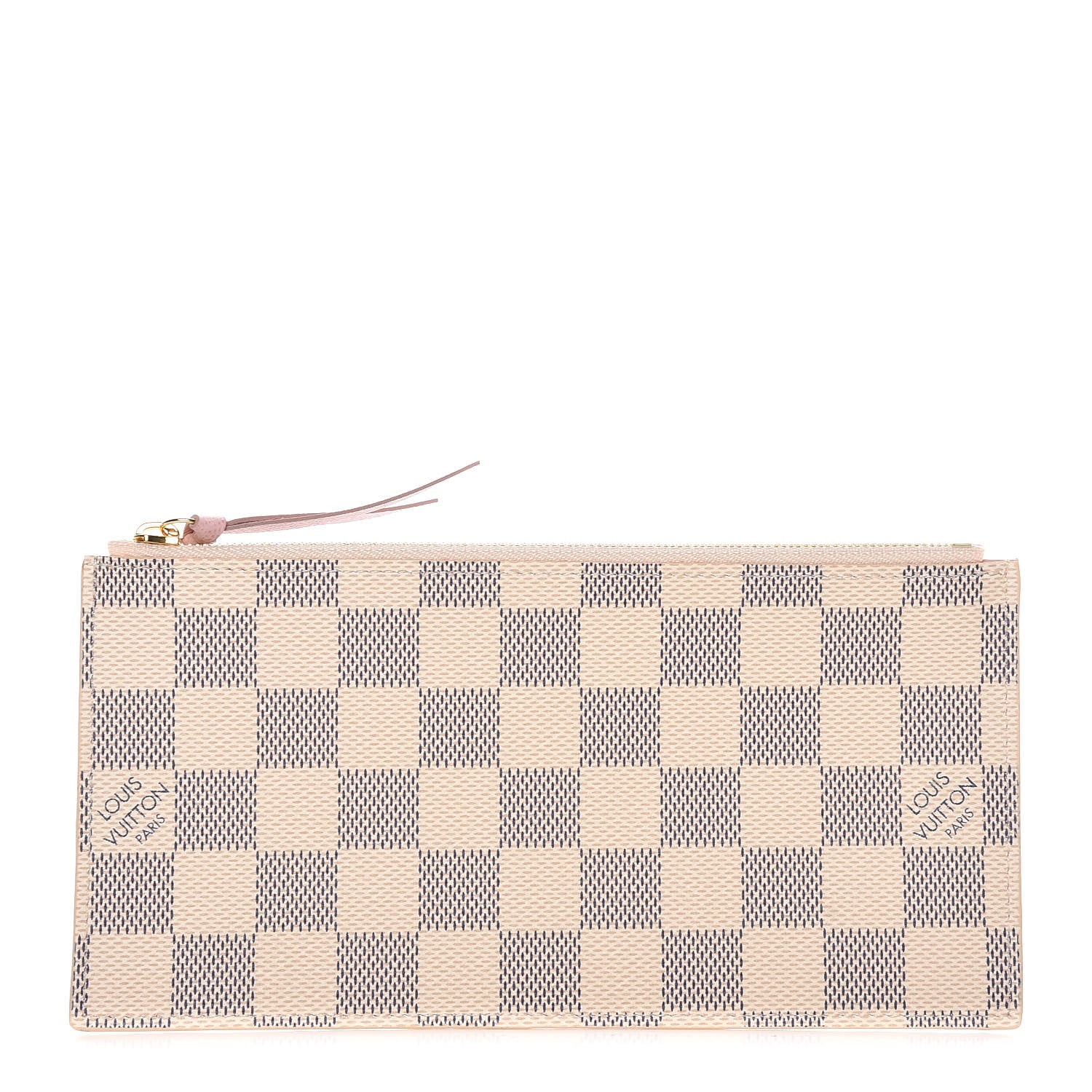 Louis Vuitton Damier Azur Felicie Chain Wallet Zippered Insert Rose Ballerine 1 of 8