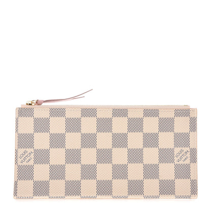 Louis Vuitton Damier Azur Felicie Chain Wallet Zippered Insert Rose Ballerine 1 of 8