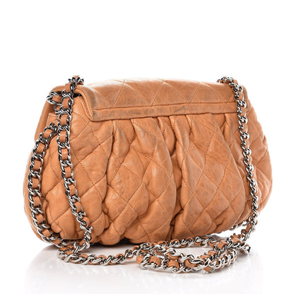 Chanel Washed Lambskin Quilted Medium Chain Around Flap Dark Beige 3 of 8