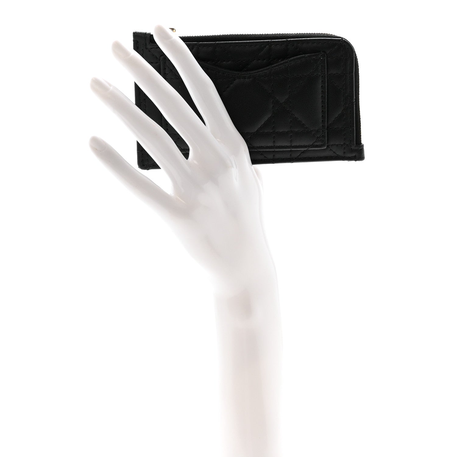 Christian Dior Supple Calfskin Cannage Lady Dior Cosmos Zipped