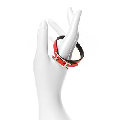 Hermes Swift Behapi Simple Tour Reversible Bracelet Rouge Casaque Black 2 of 5