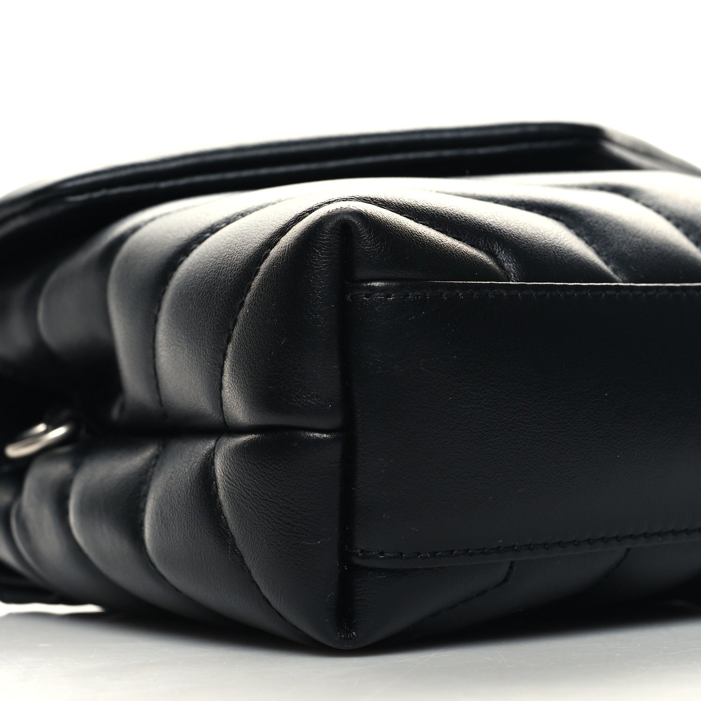 Calfskin Y Quilted Monogram Toy Loulou Crossbody Bag Black