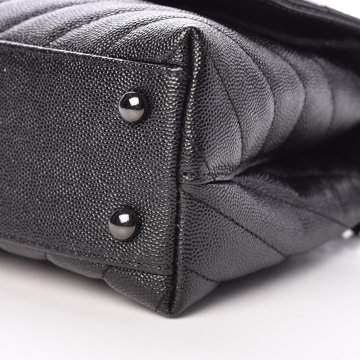Chanel Caviar Chevron Quilted Mini Coco Handle Flap So Black 9 of 10