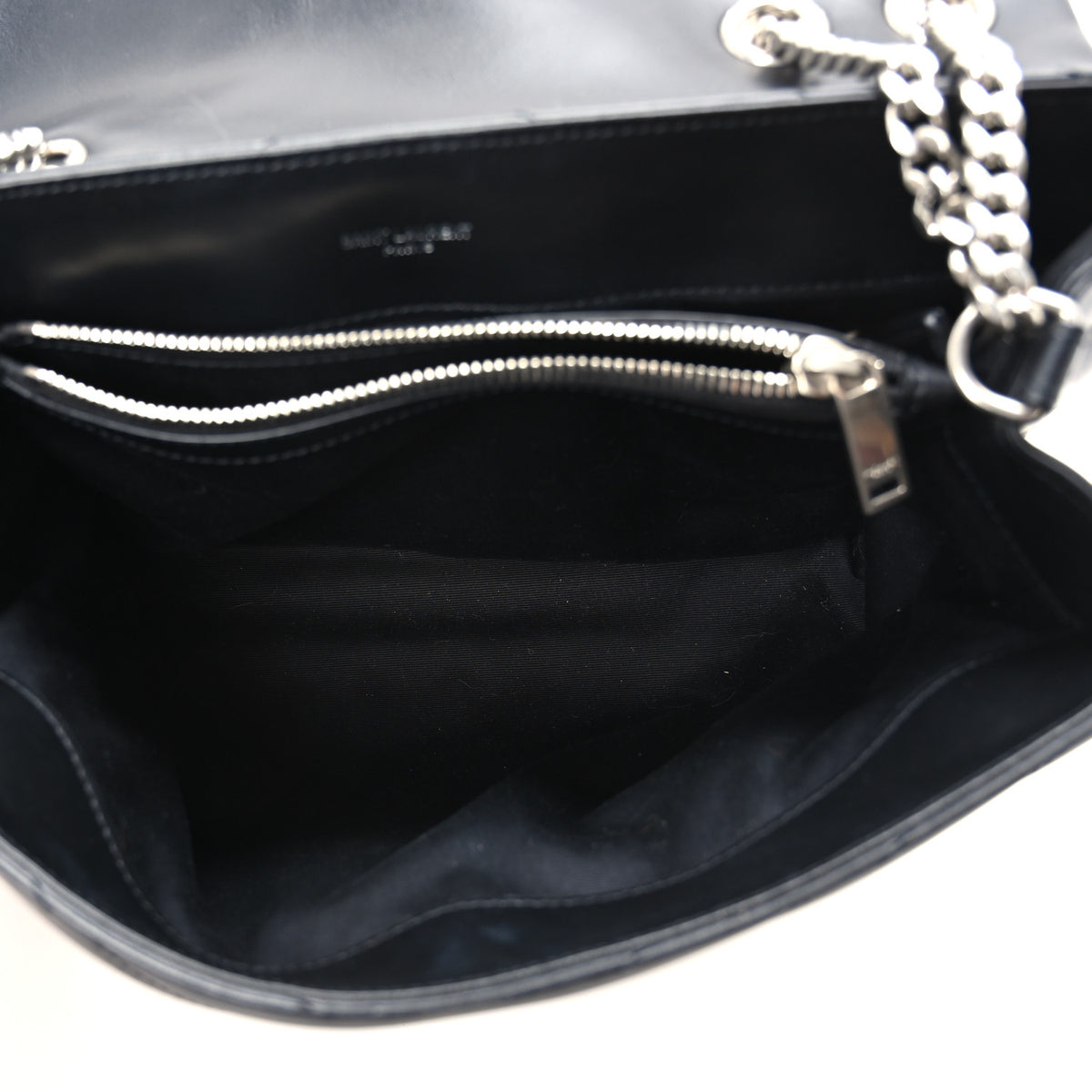 Calfskin Y Quilted Monogram Medium Loulou Chain Satchel Black