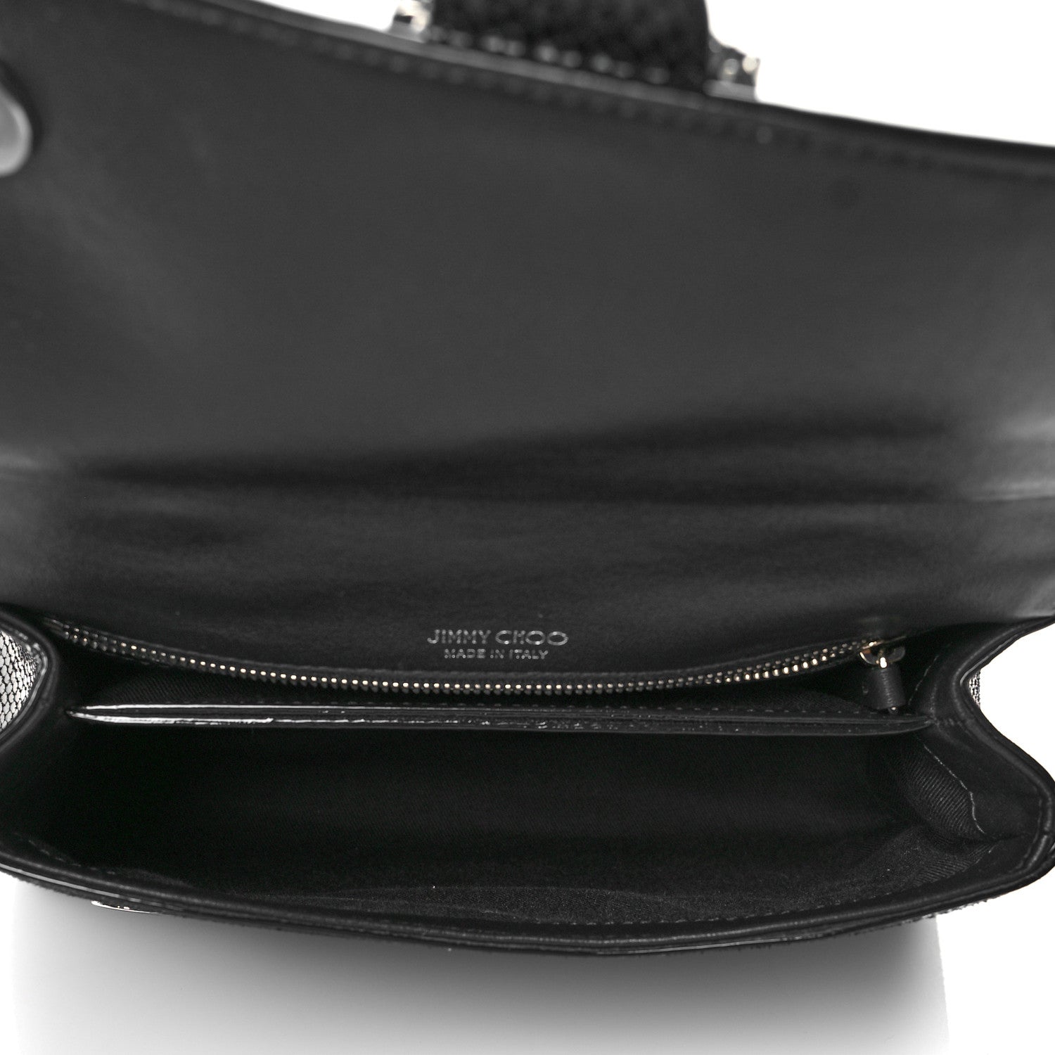 Jimmy Choo Lizard Calfskin Embossed Cheri Top Handle Bag Black