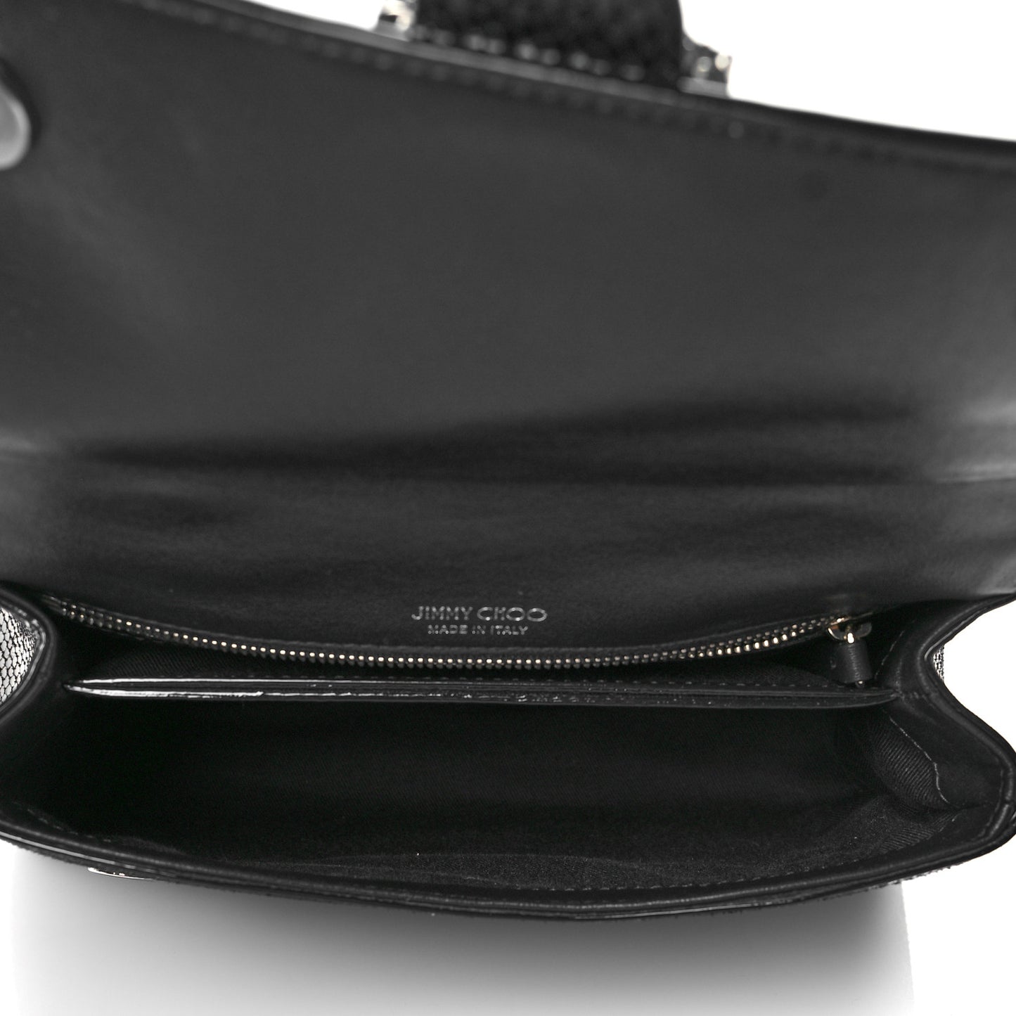 Lizard Calfskin Embossed Cheri Top Handle Bag Black