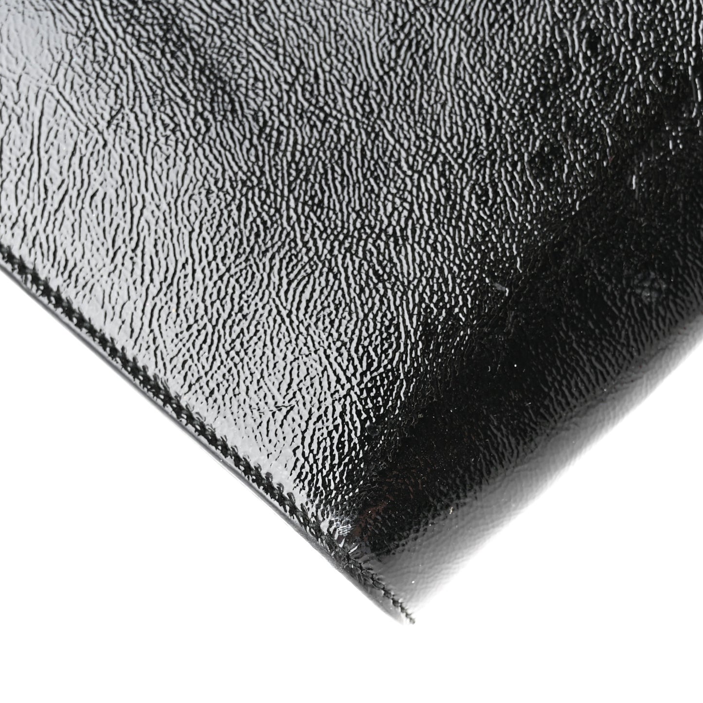 Textured Patent Monogram Large Belle De Jour Clutch Black