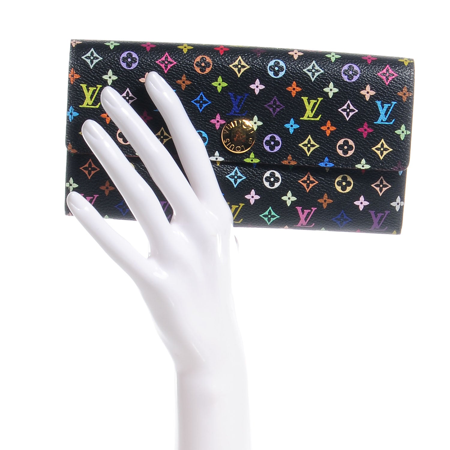 Louis Vuitton Monogram Multicolor Sarah Wallet Black Grenade 2 of 8