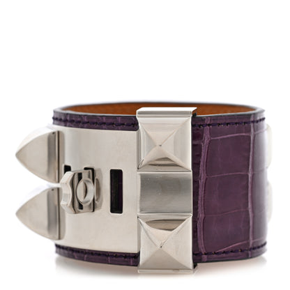 Hermes Shiny Alligator Collier de Chien CDC Bracelet S Amethyste 3 of 5