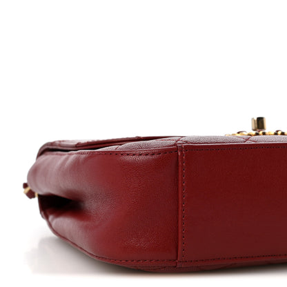 Chanel Lambskin Quilted Chain Infinity Top Handle Flap Burgundy 9 of 14