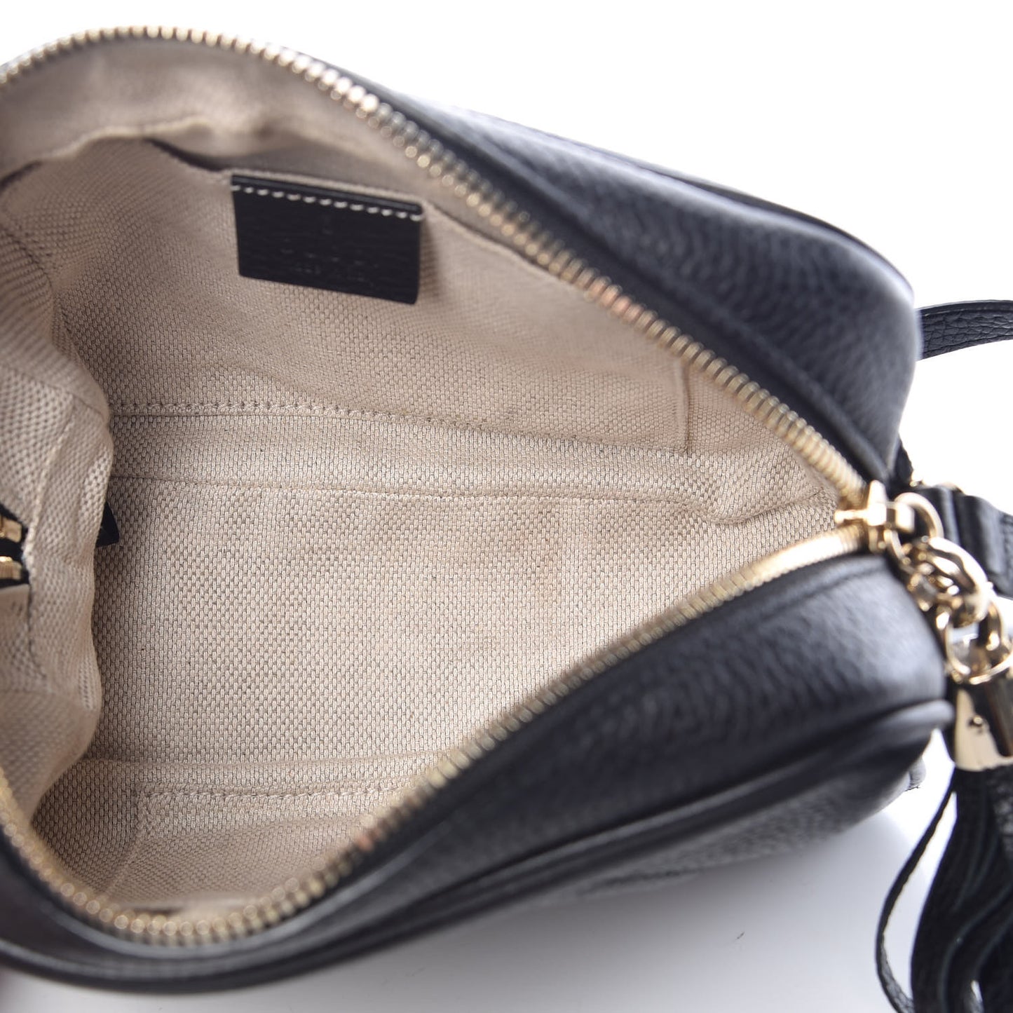 Pebbled Calfskin Small Soho Disco Bag Black