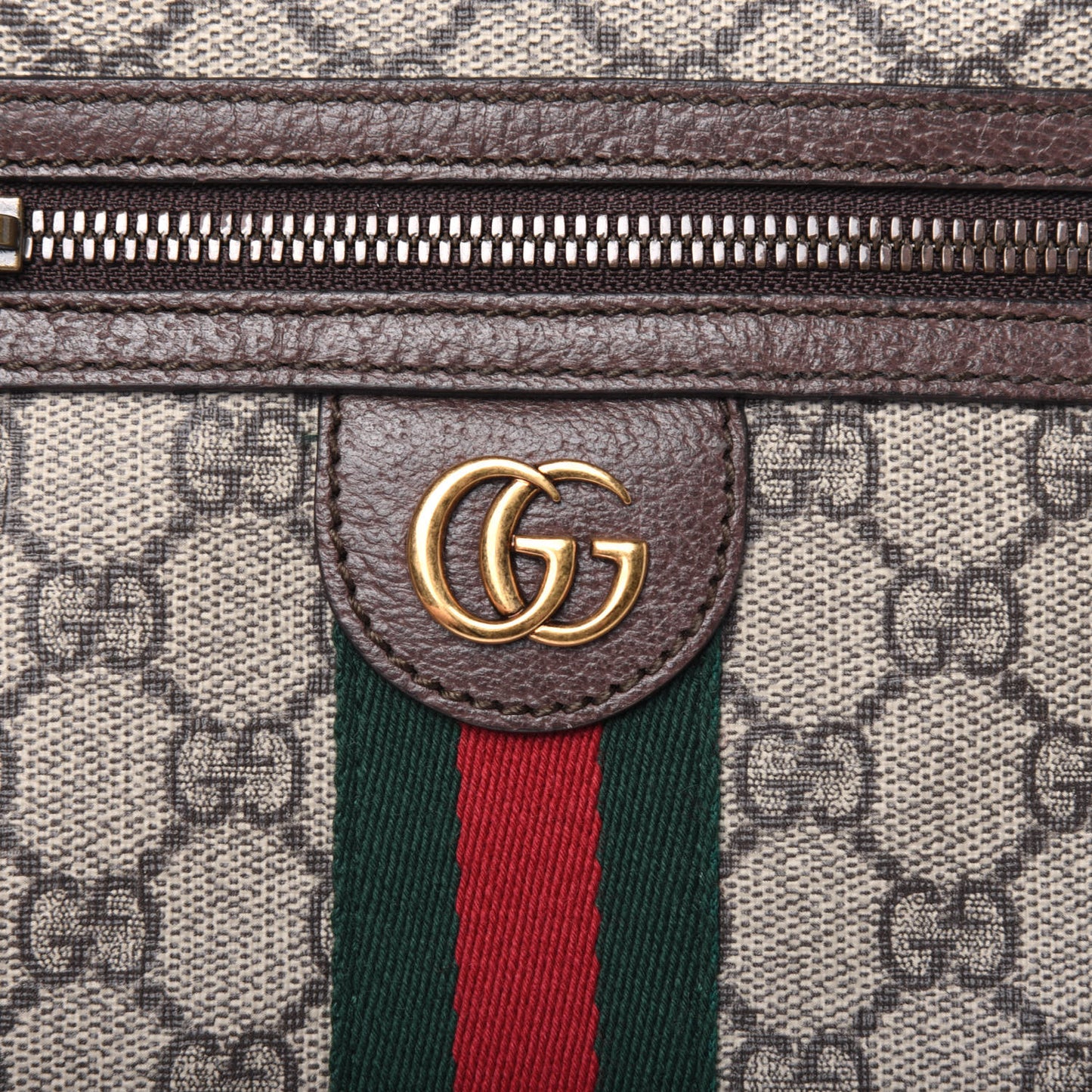 GG Supreme Monogram Web Mini Ophidia Messenger Brown
