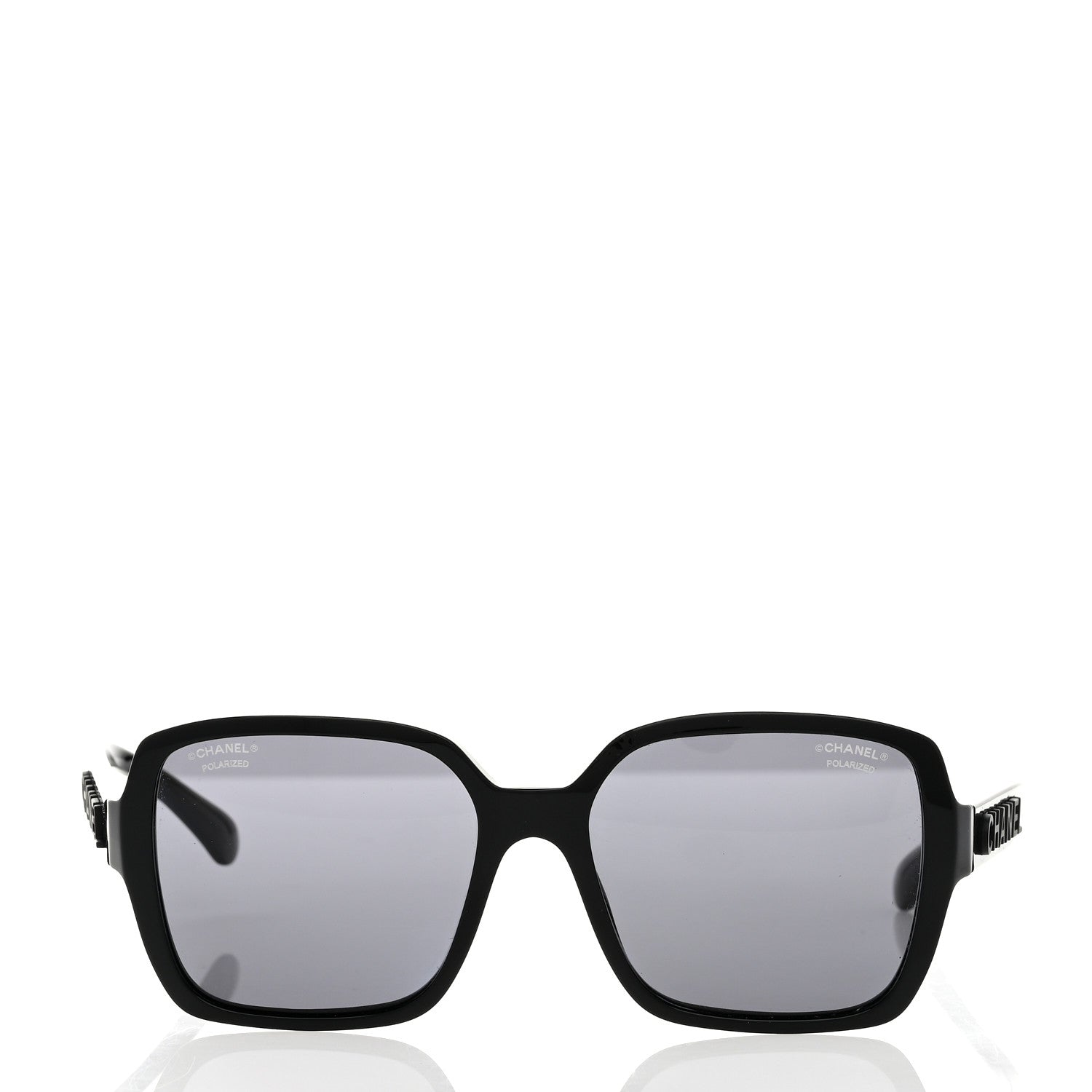 Chanel Acetate Polarized Square Sunglasses 5408 Black 2 of 8
