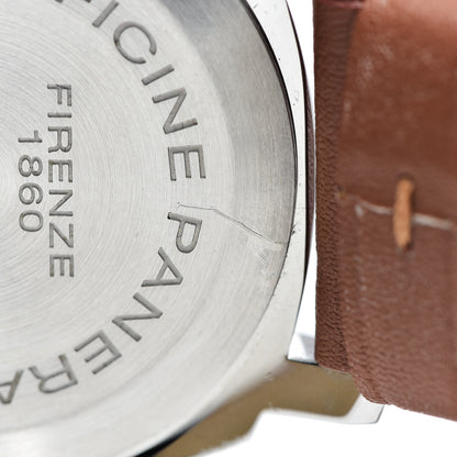Panerai Stainless Steel Calfskin 44mm Luminor Marina Base Logo Manual Winding Watch Black PAM00632 7 of 12