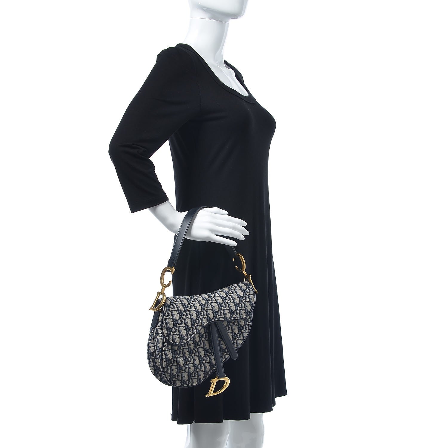 Christian Dior Oblique Saddle Bag Blue 2 of 8