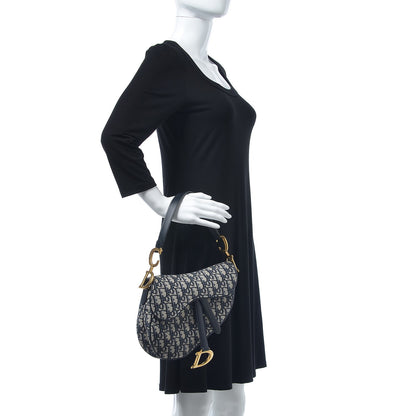 Christian Dior Oblique Saddle Bag Blue 2 of 8