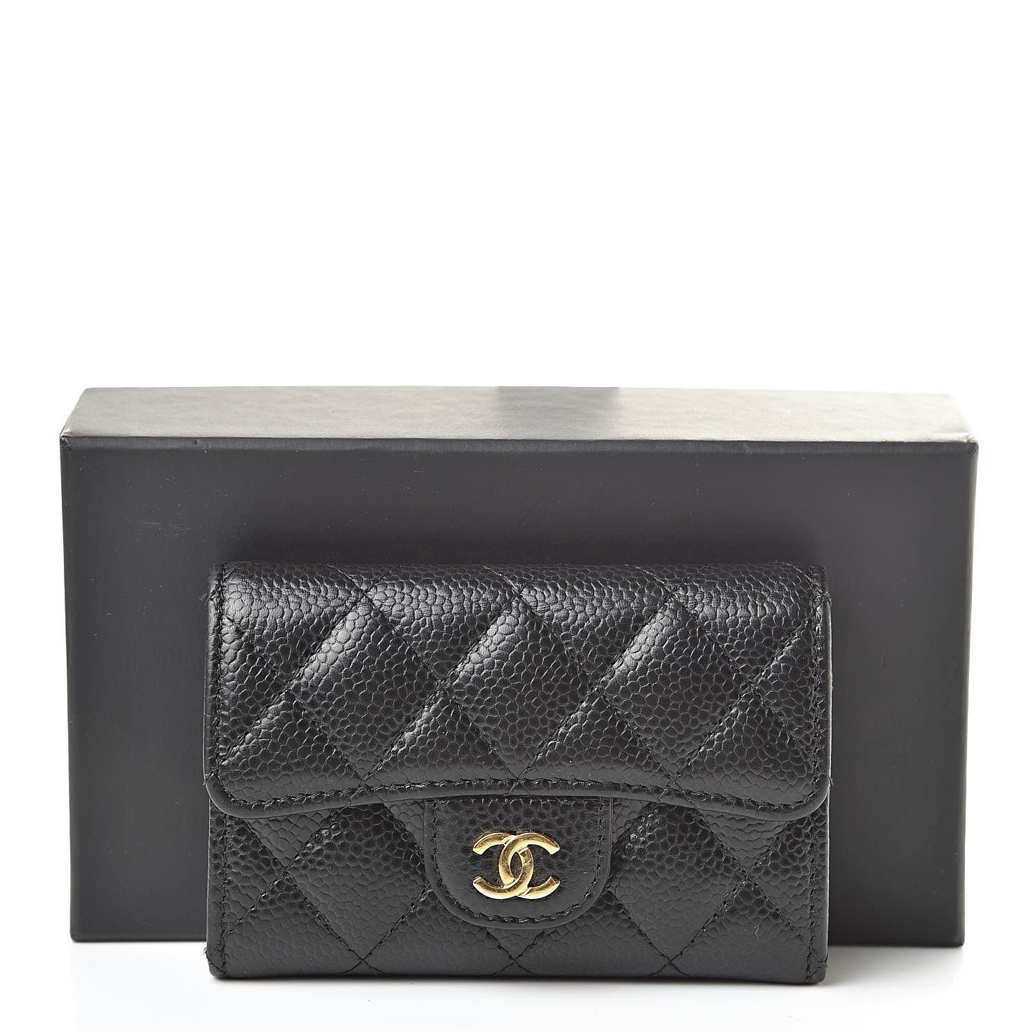 Chanel Caviar Quilted Flap Card Holder Wallet Black 11 of 11