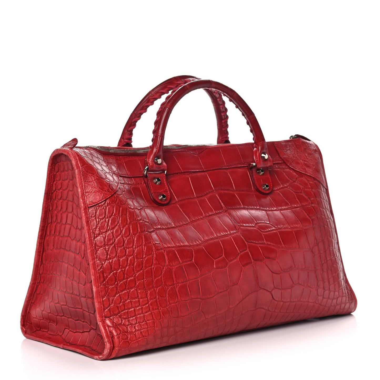 Crocodile Classic Silver Hardware Work Red
