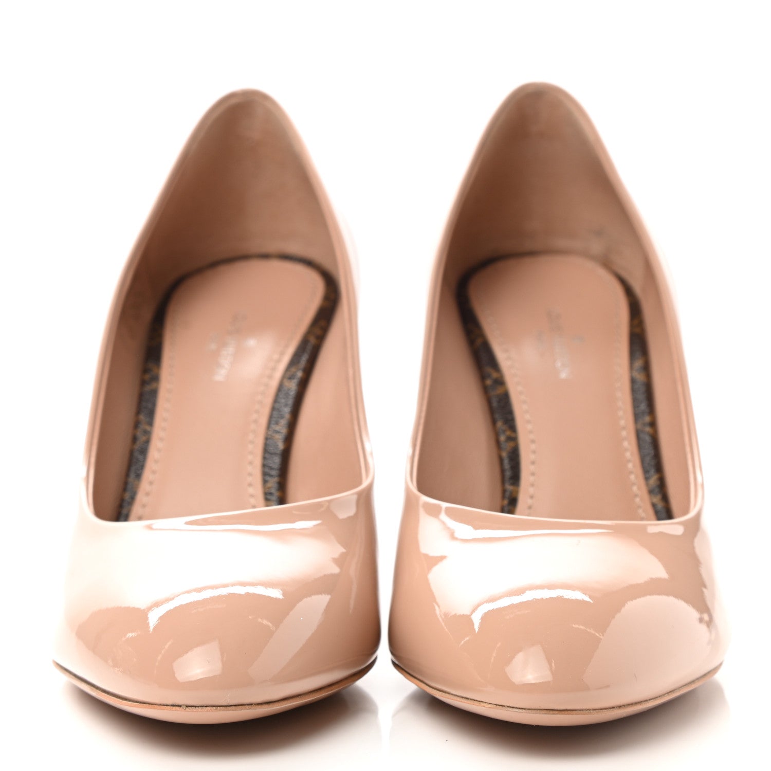 Louis Vuitton Patent Monogram Pumps 36 Nude 2 of 9