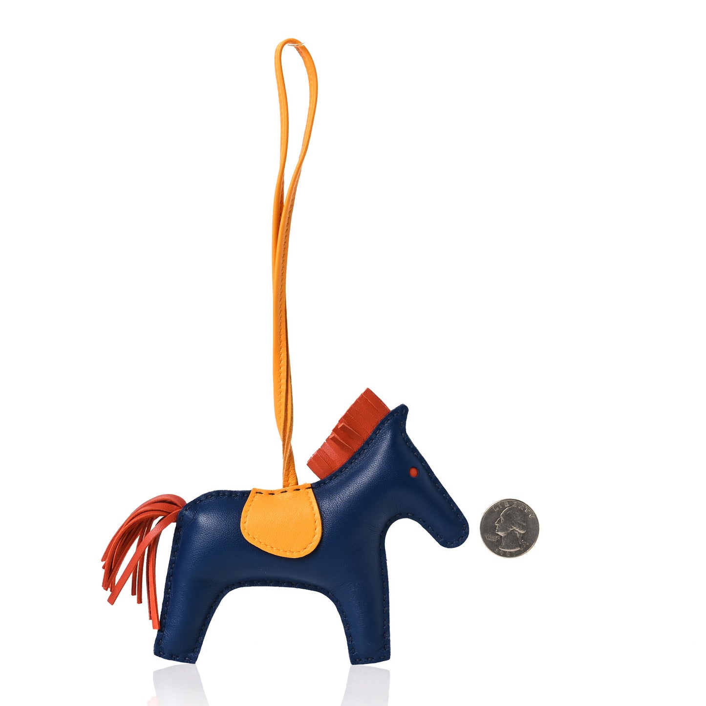Milo Lambskin Grigri Rodeo Horse Bag Charm MM Bleu De Malte Cornaline Jaune D'or