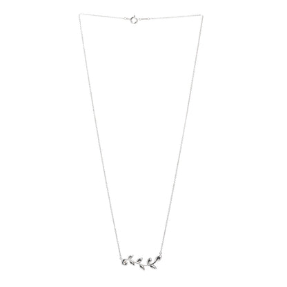 Tiffany Sterling Silver Paloma Picasso Olive Leaf Vine Pendant Necklace 3 of 4