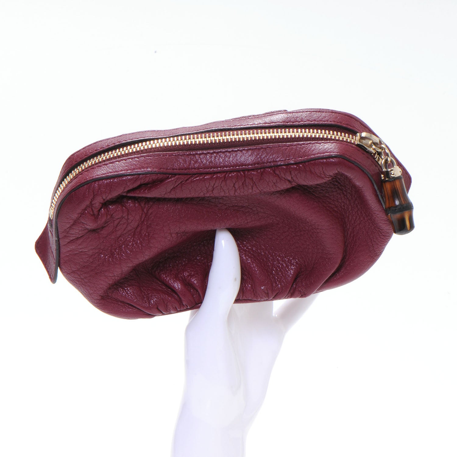 Gucci Leather Bamboo Cosmetic Case Red 2 of 7