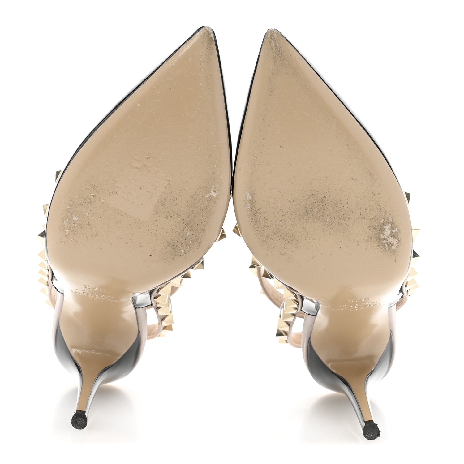 Valentino Garavani Patent Nappa Rockstud Ankle Strap 100mm Pumps 37.5 Black Poudre 6 of 11
