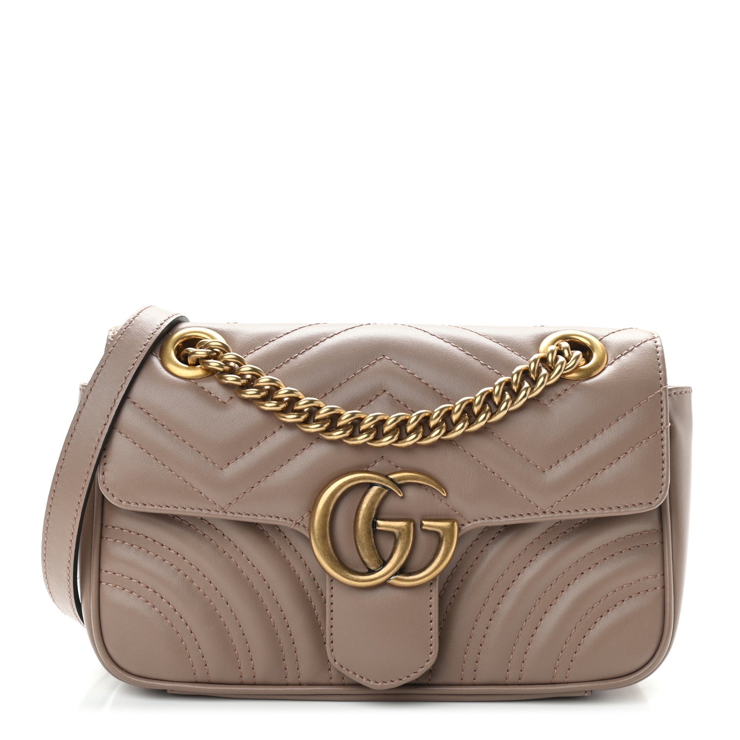 Calfskin Matelasse Mini GG Marmont Shoulder Bag Porcelain Rose