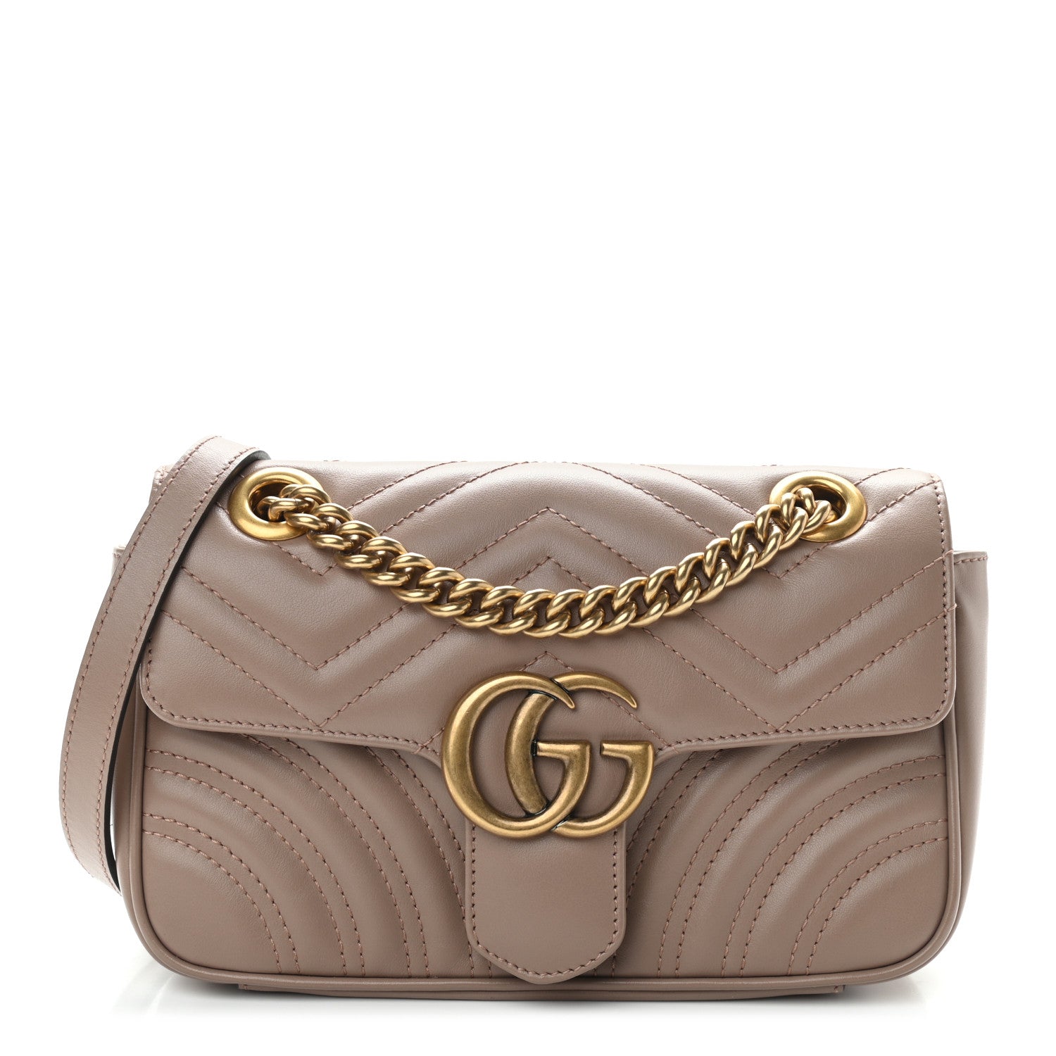 Gucci Calfskin Matelasse Mini GG Marmont Shoulder Bag Porcelain Rose 1 of 12