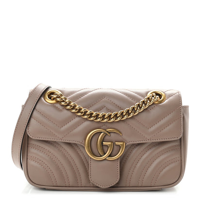Gucci Calfskin Matelasse Mini GG Marmont Shoulder Bag Porcelain Rose 1 of 12