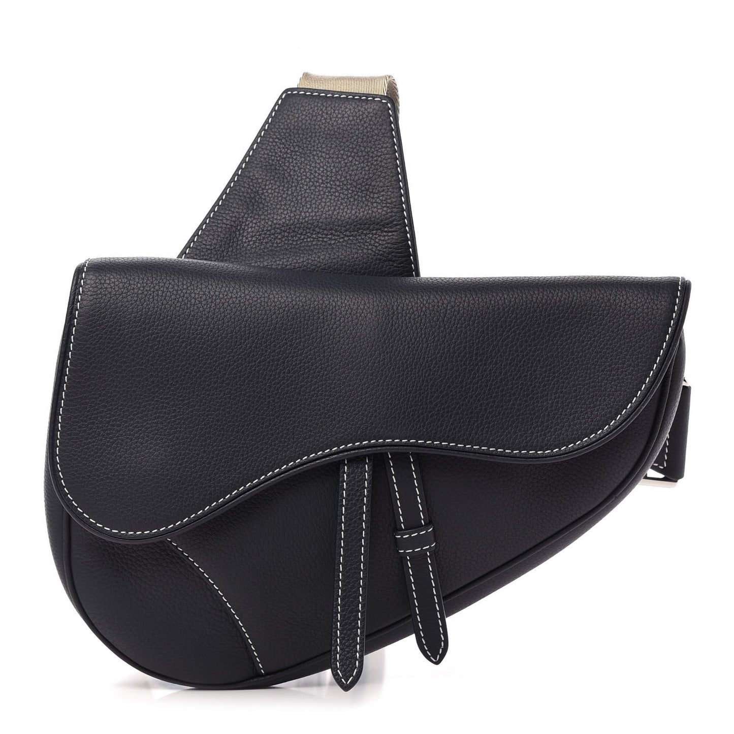 Grained Calfskin Kim Jones Saddle Bag Navy Blue