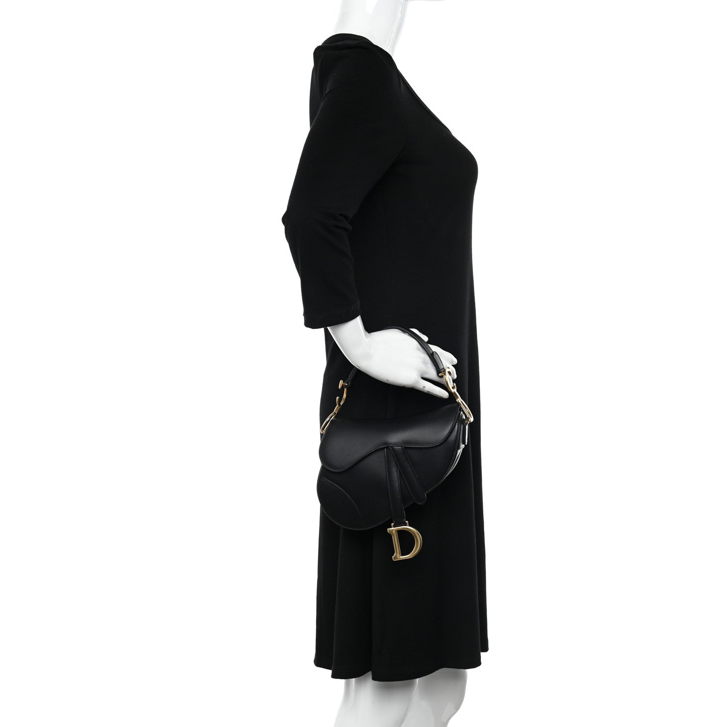 Christian Dior Calfskin Mini Saddle Bag Black 2 of 10