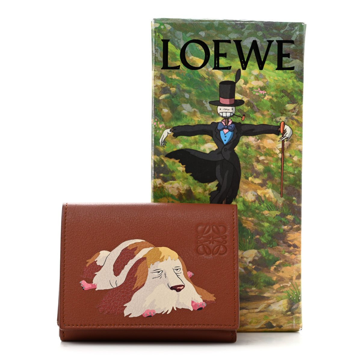 Loewe X HOWL'S MOVING CASTLE Calfskin Heen Trifold Wallet Rust 11 of 11
