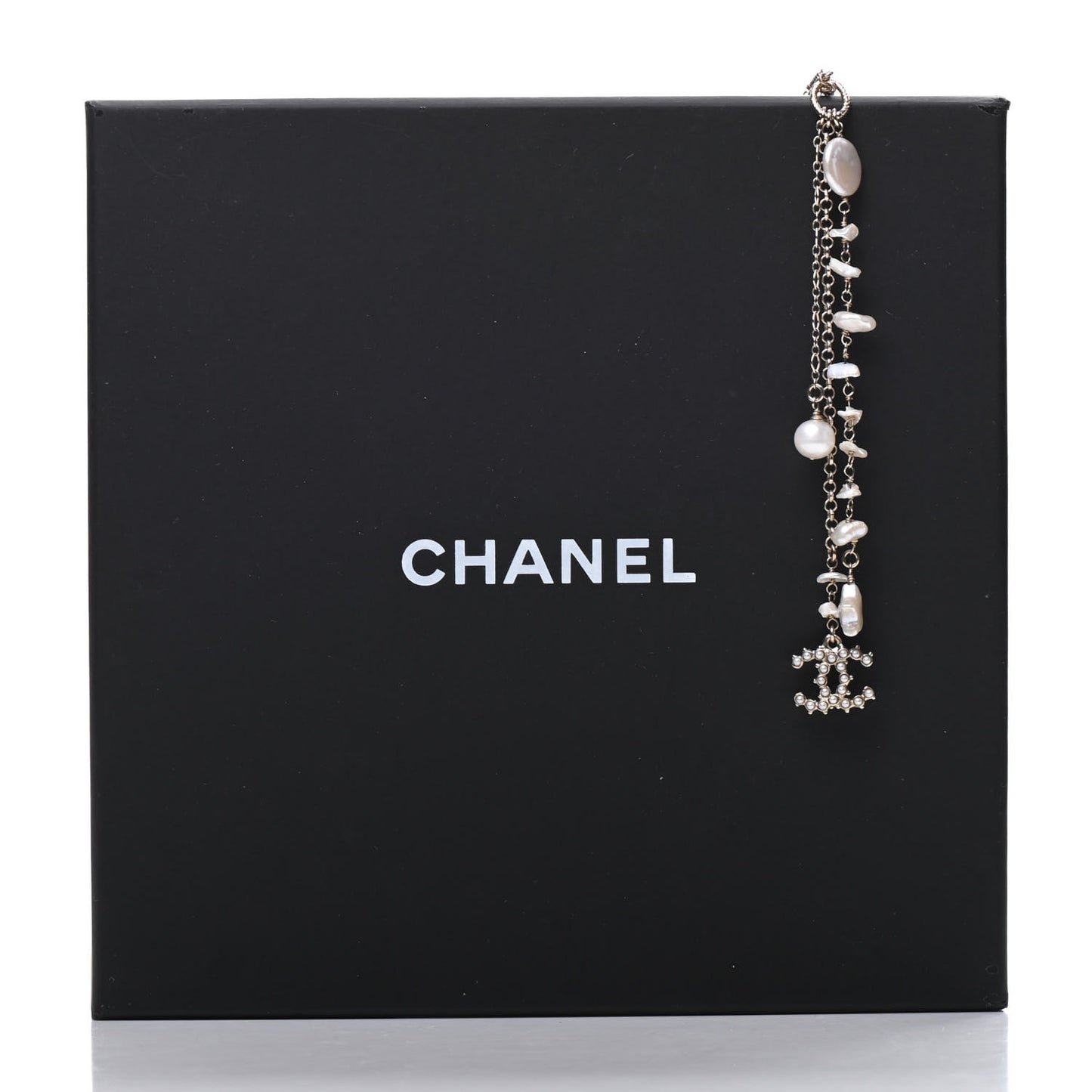 Pearl CC Chain Necklace Gold