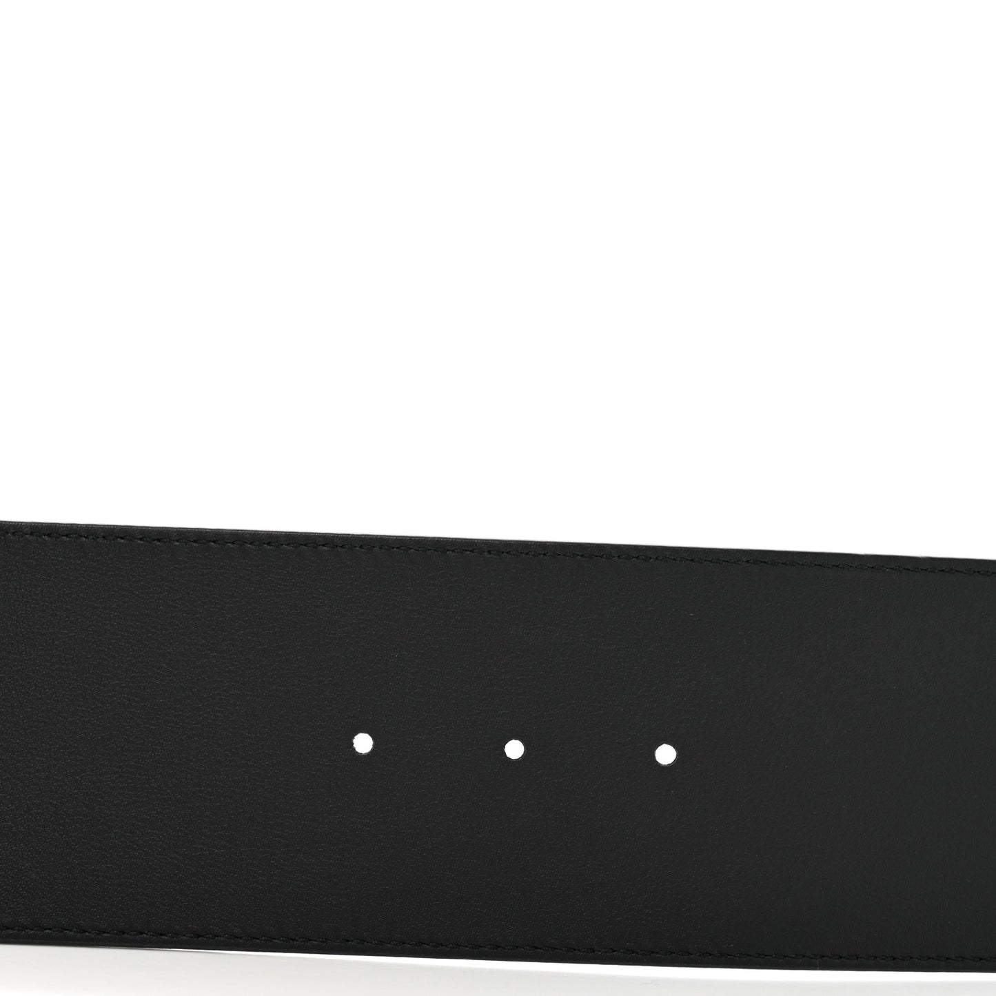Moon Calfskin Pearl Double G 70mm Belt 90 36 Black Cream