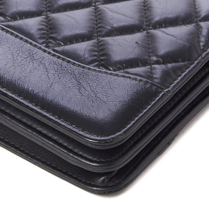 Chanel Aged Calfskin Quilted Gabrielle Wallet On Chain WOC Black 5 of 9