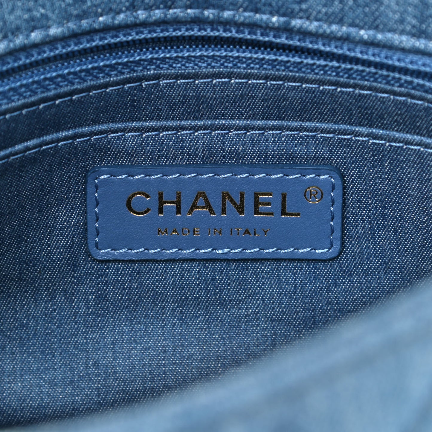 Denim Quilted Mini Pearl Crush Flap Blue