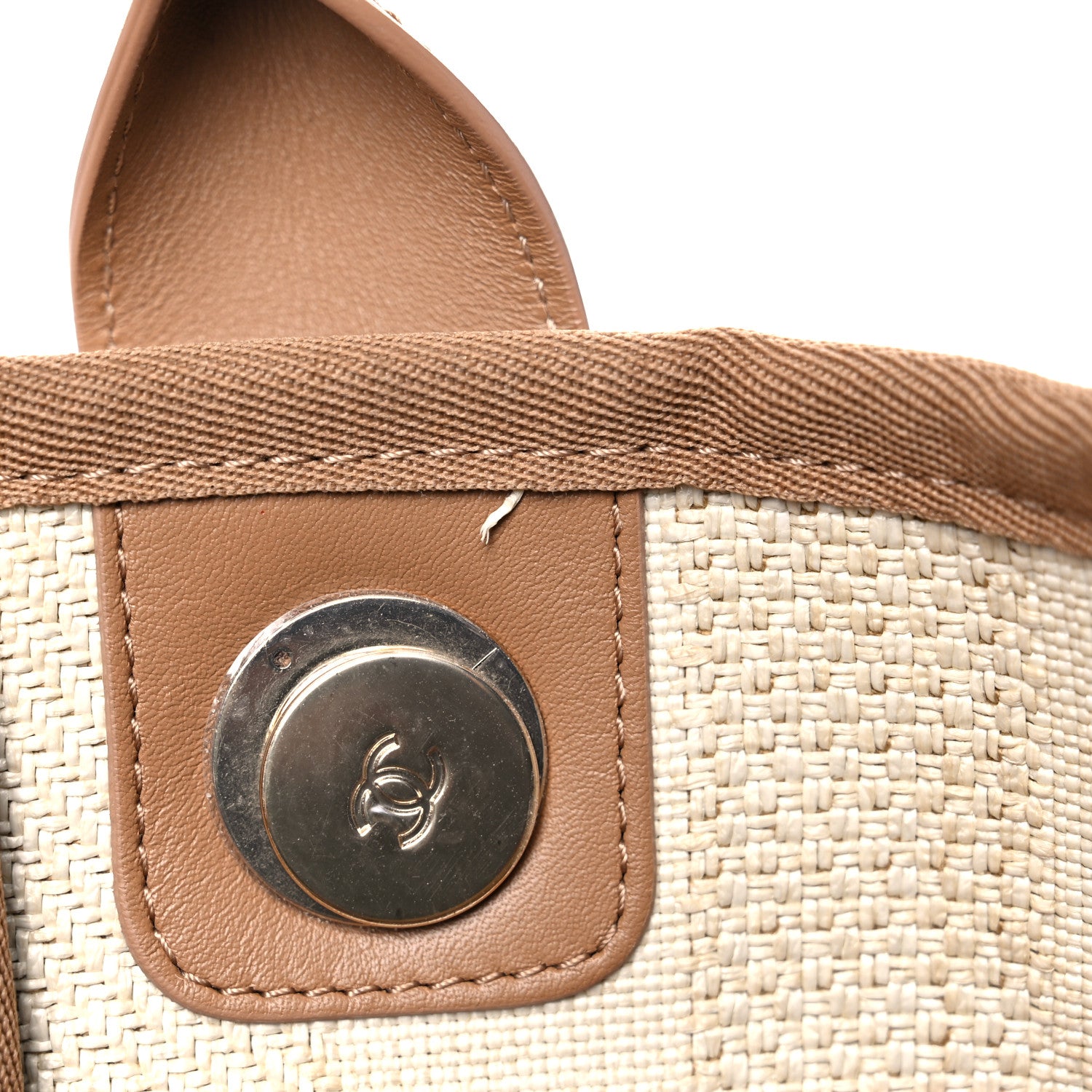 Chanel Mixed Fibers Striped Medium Deauville Tote Beige 13 of 13