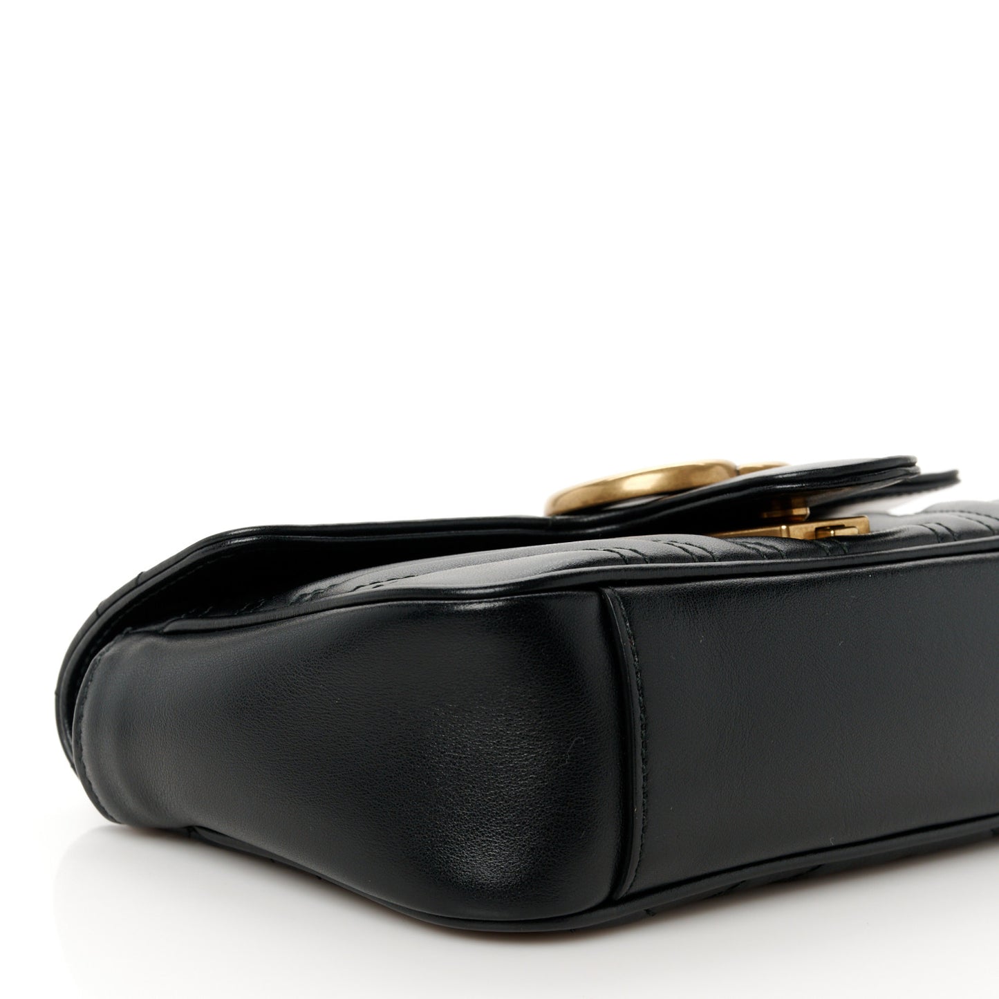 Calfskin Matelasse Mini GG Marmont Shoulder Bag Black
