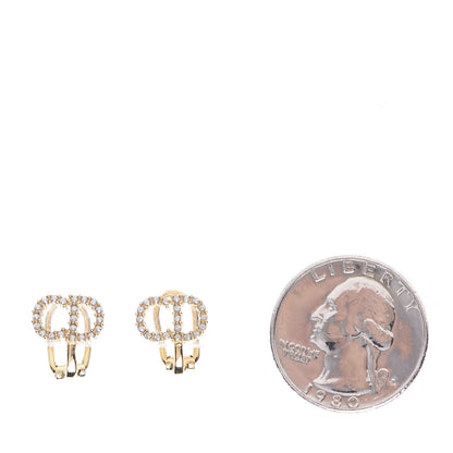 Christian Dior Crystal Clair D Lune Clip On Earrings Gold 2 of 4