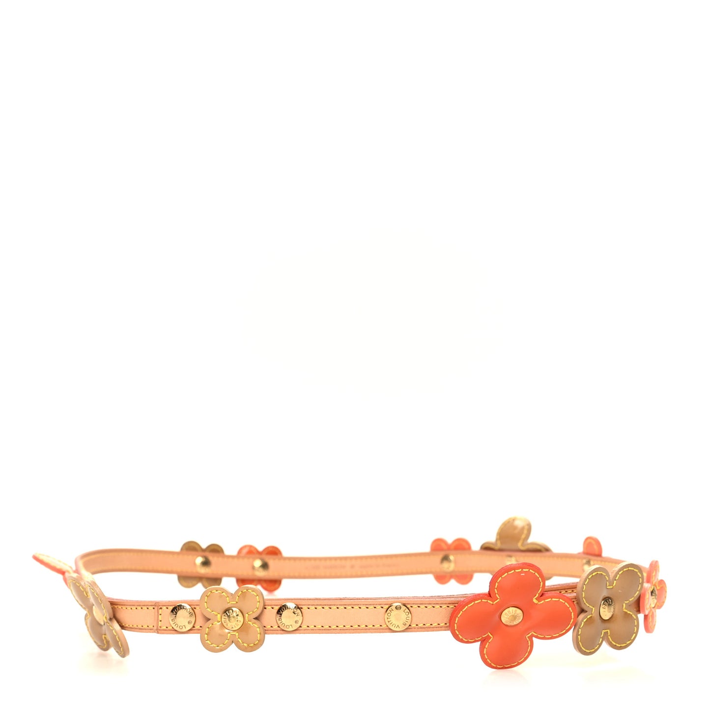 Patent Fleurs Belt Multicolor